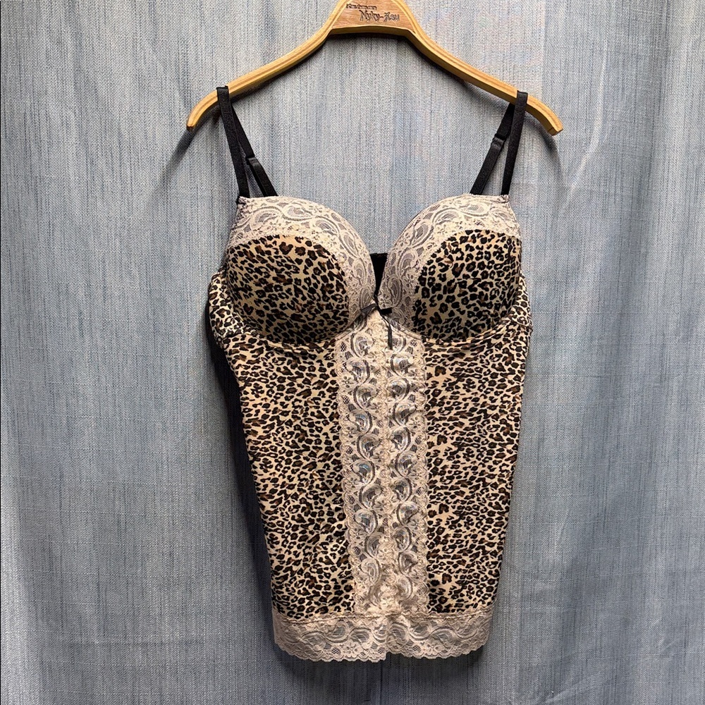 Négligée Leopard Print Dress with Black Lace size 42D